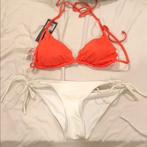 Brand New Reversible Orange Swimsuit, Size M/S